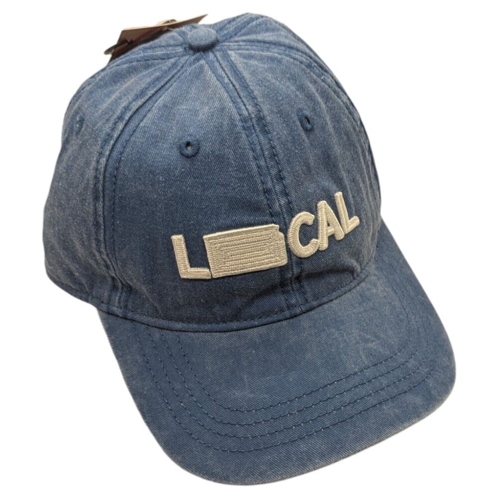 KANSAS Blue Jean Hat LOCAL KS USA State Outline Cotton Strap Back Baseball Cap